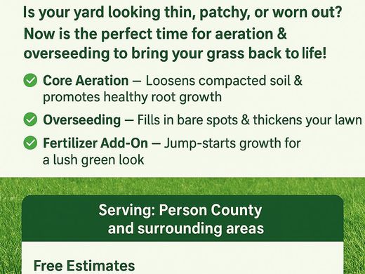 Lawn revival offer from OJ LANDSCAPE Facebook
