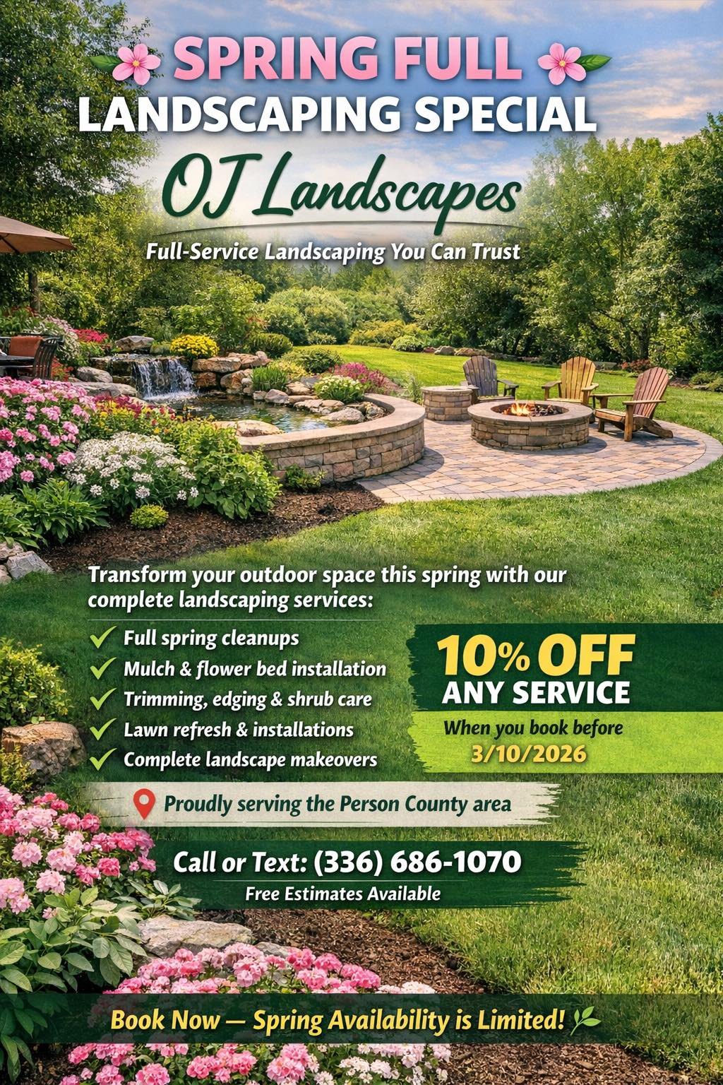 OJ LANDSCAPE spring full landscaping special